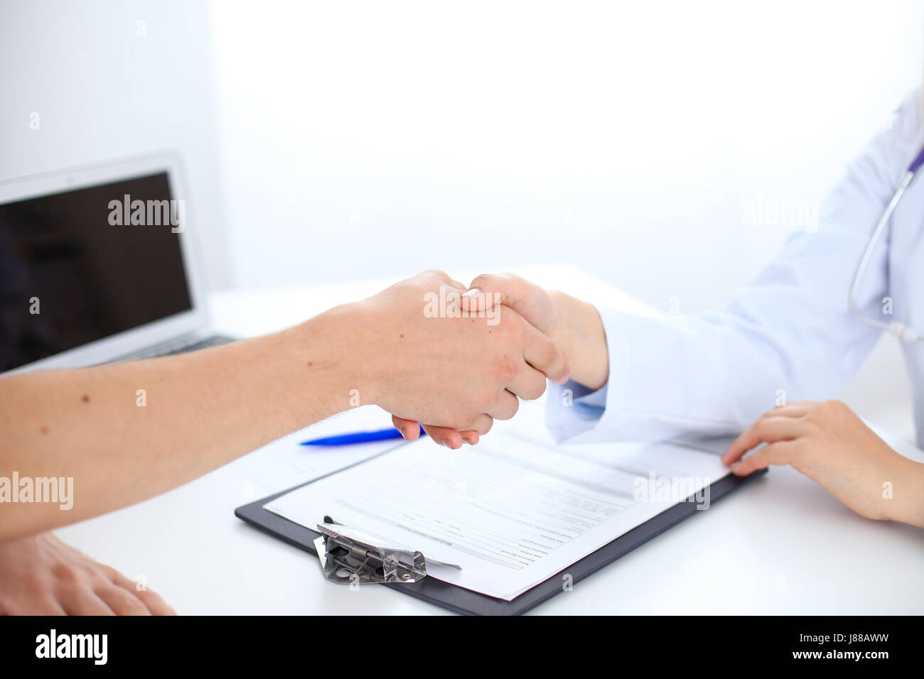 Partnership, trust and medical ethics concept. Doctor and patient ...