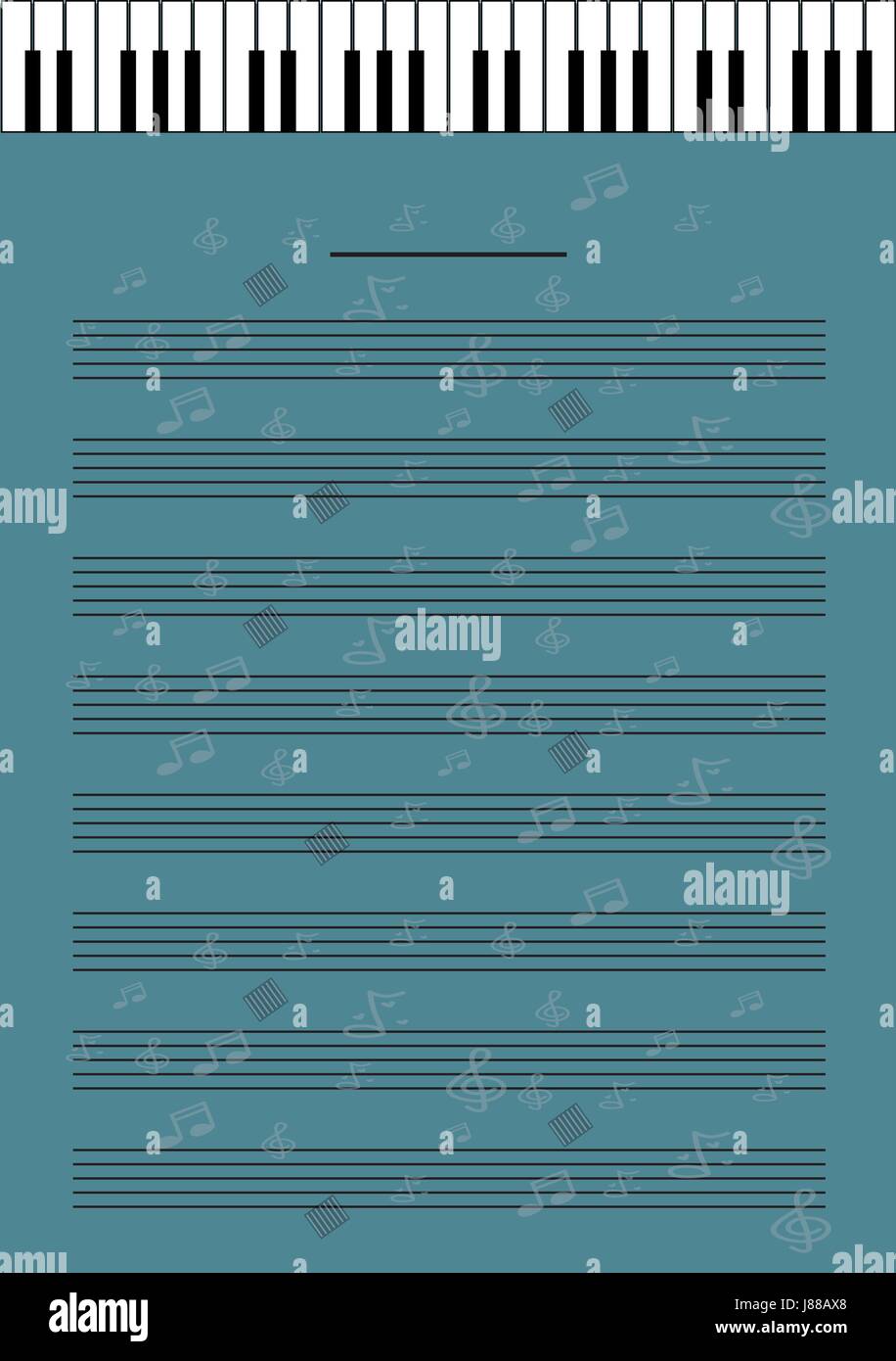 Blank Music Sheet Size A4 Vector Art and Illustration Stock Vector