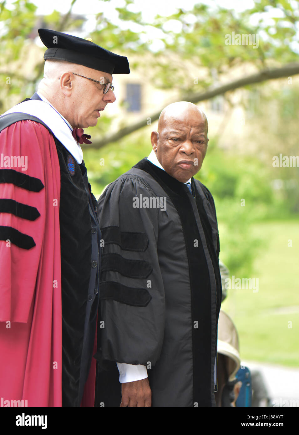 Georgia Congressman, John Lewis, a leading civil rights leader walks at Bard College commencement on May 27, 2017. Stock Photo