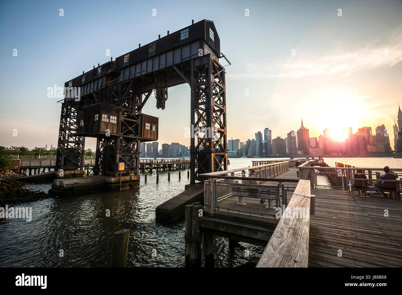 New York, Long Island, Gantry Plaza State Park, Queens Stock Photo