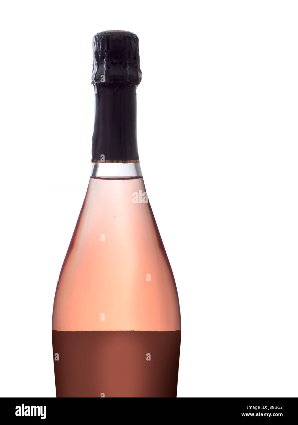 Pink bubbly, could be champagne. Celebratory drink. Stock Photo