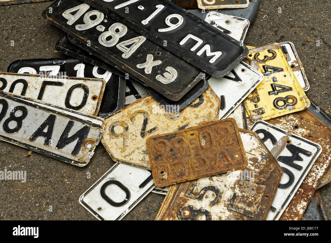 Old car plates Stock Photo Alamy