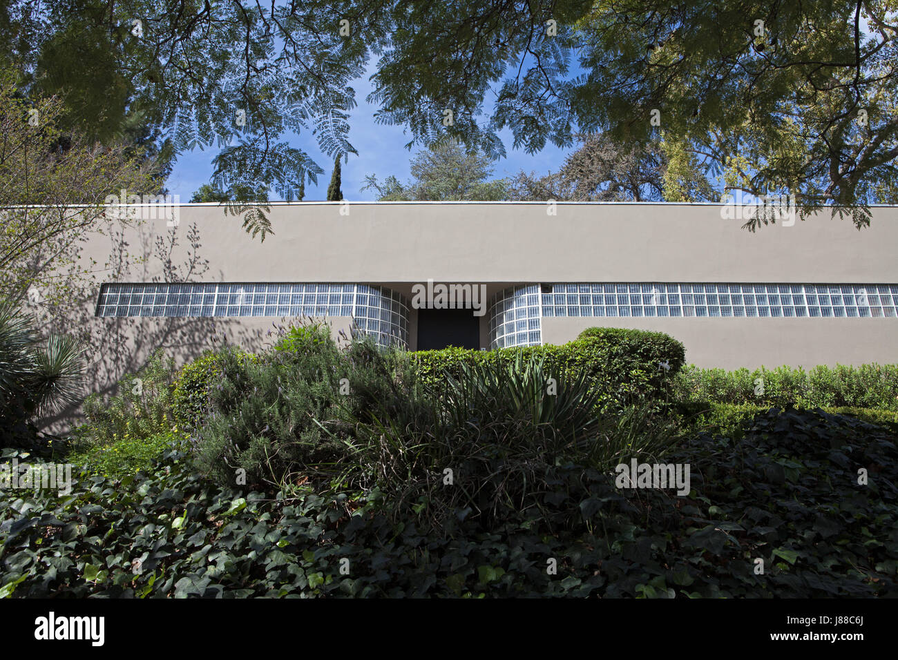 House with glass block windows in the Silver Lake District of Los