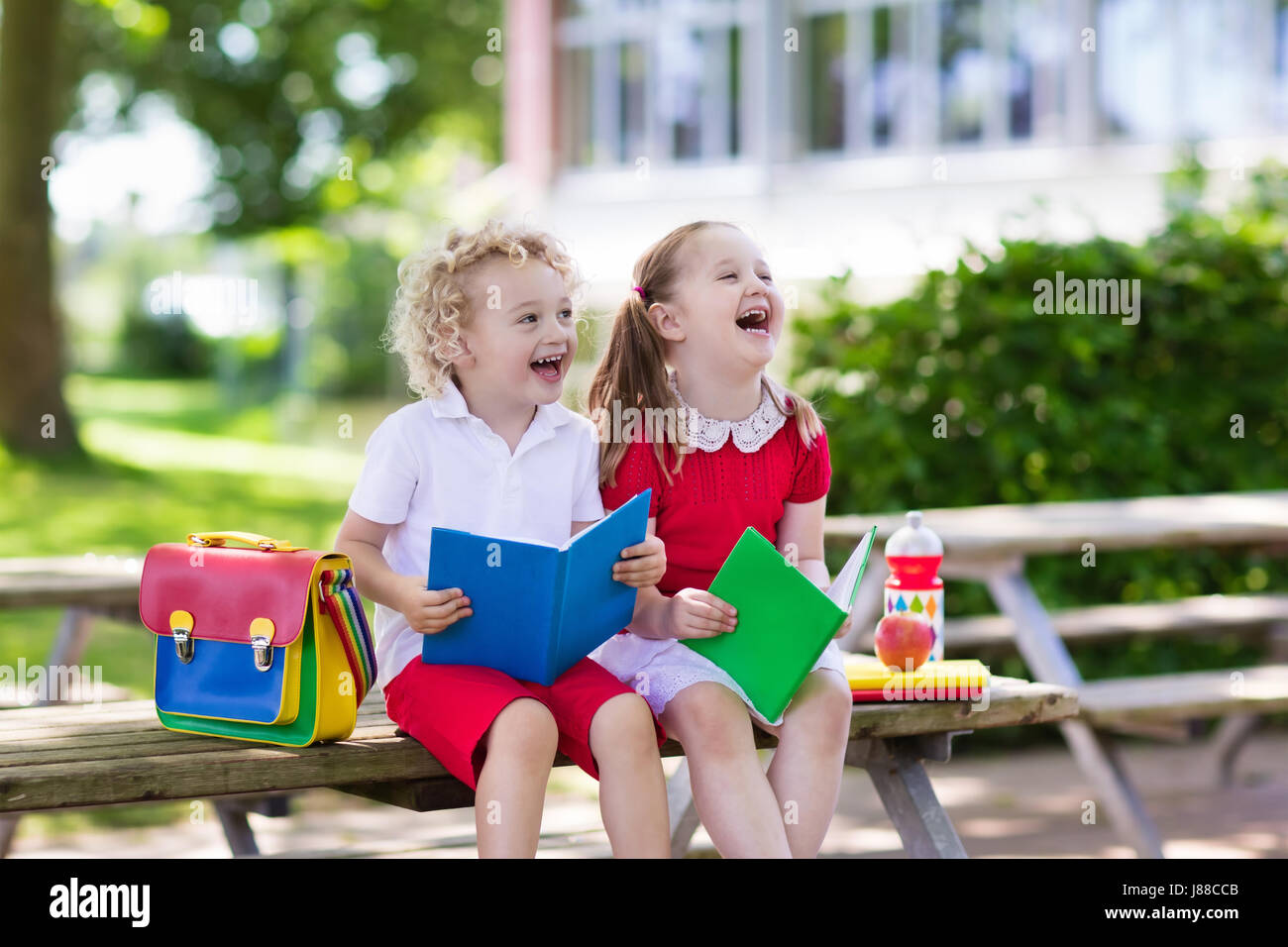 Children go back to school. Start of new school year after summer