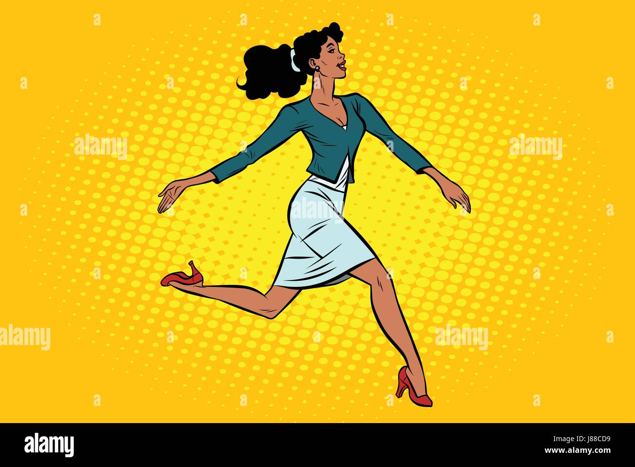 Beautiful businesswoman elegantly runs Stock Vector Image & Art - Alamy
