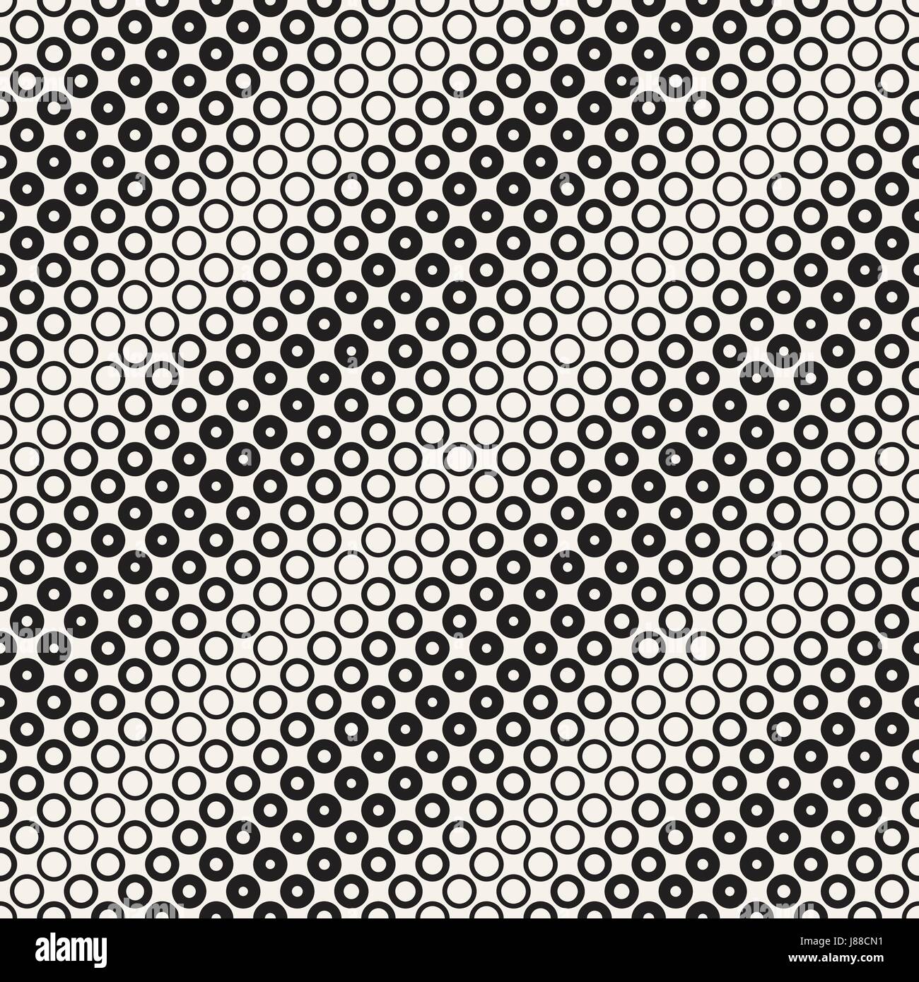 Abstract black and white ring pattern background. Seamless geometric ...