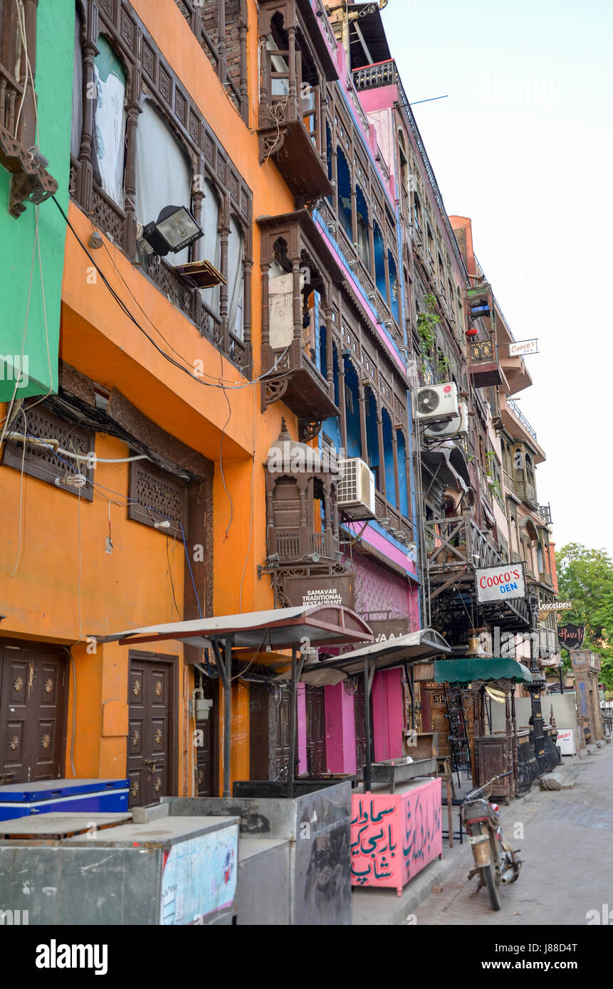 The Famous Food Street near Badshahi Mosque, Lahore, Pakistan Stock