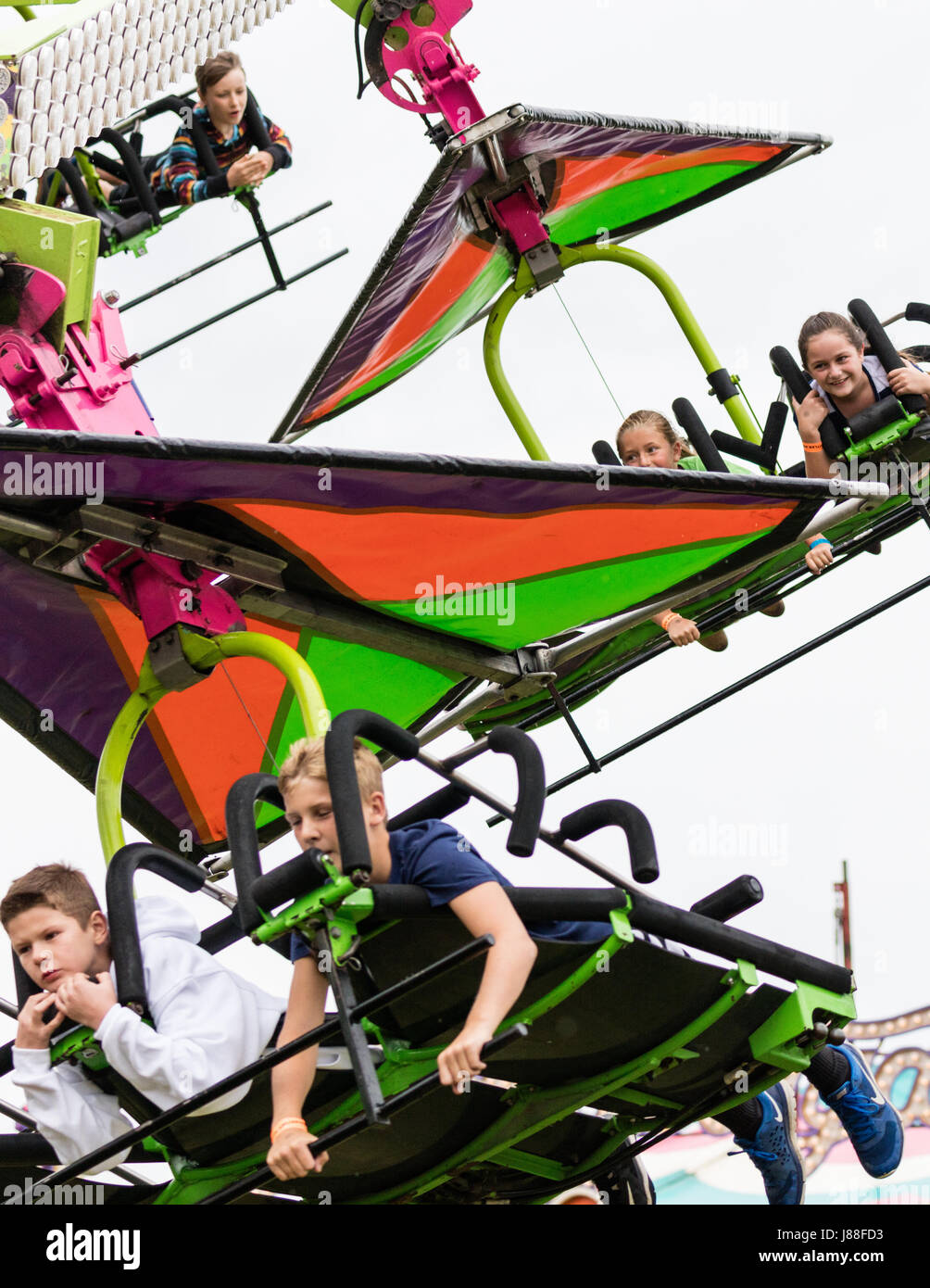 Hang glider ride at the county fair Stock Photo - Alamy