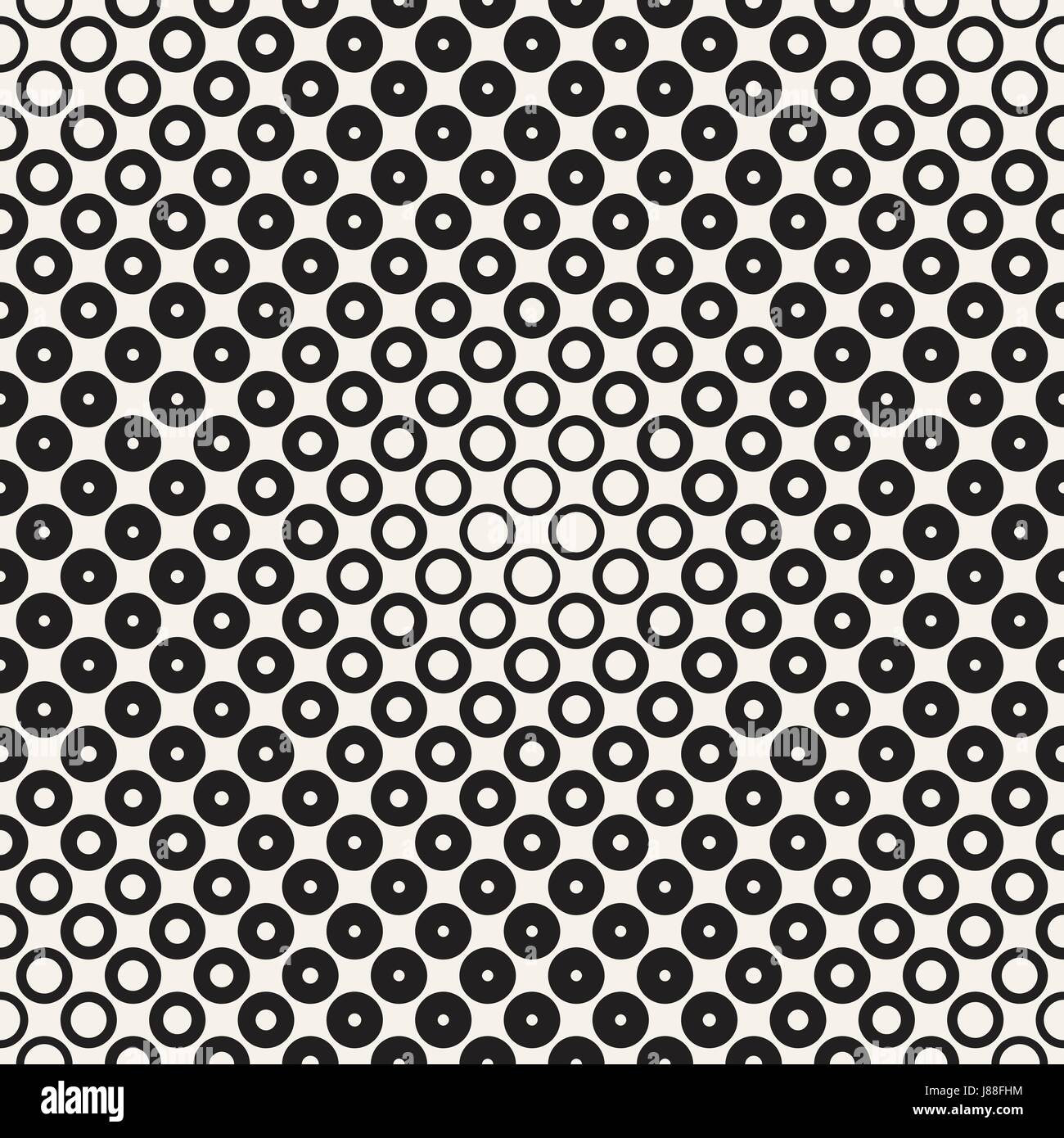 Abstract black and white ring pattern background. Seamless geometric ...