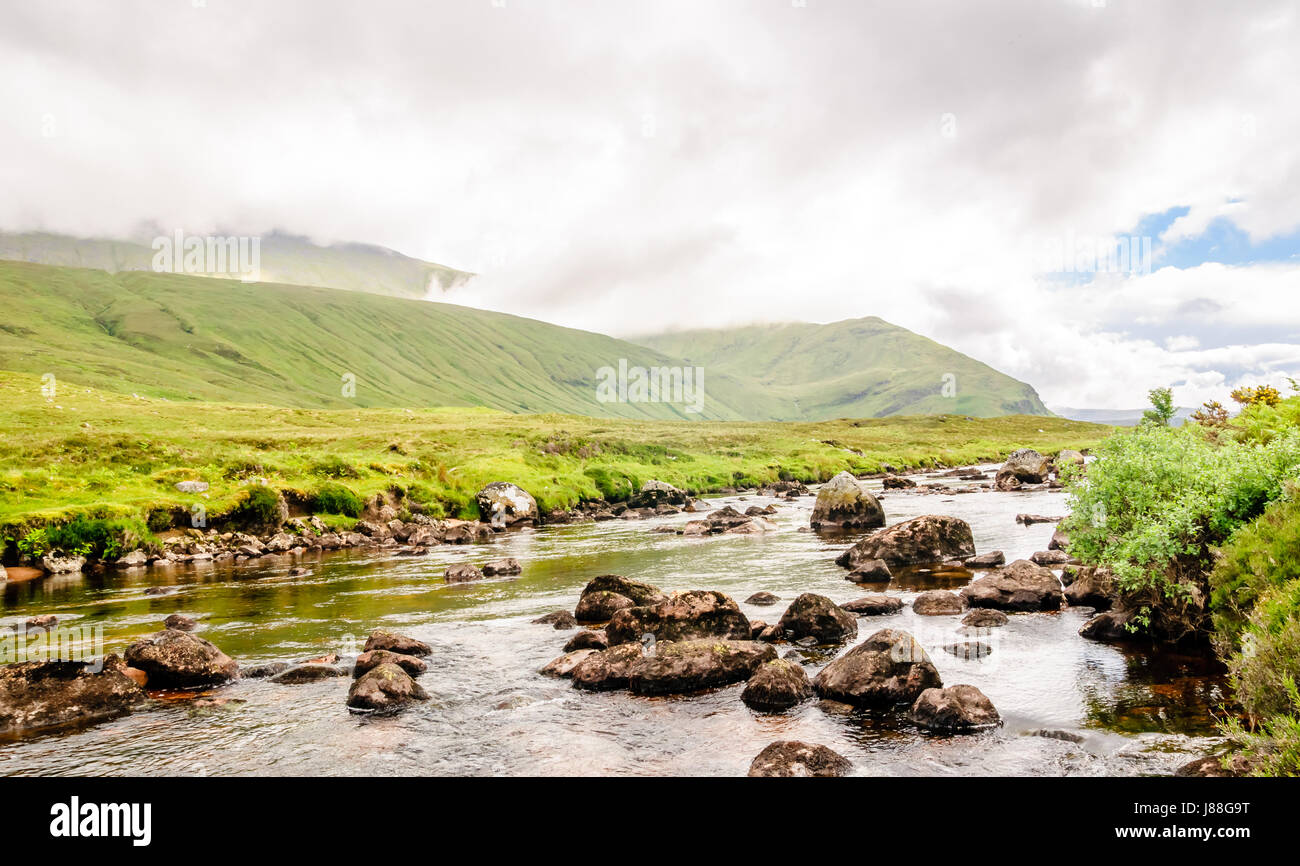 View on picturesque creek landscape in Scotland Stock Photo