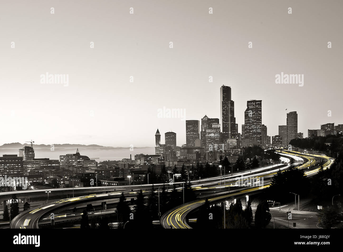Seattle City Skyline Stock Photo