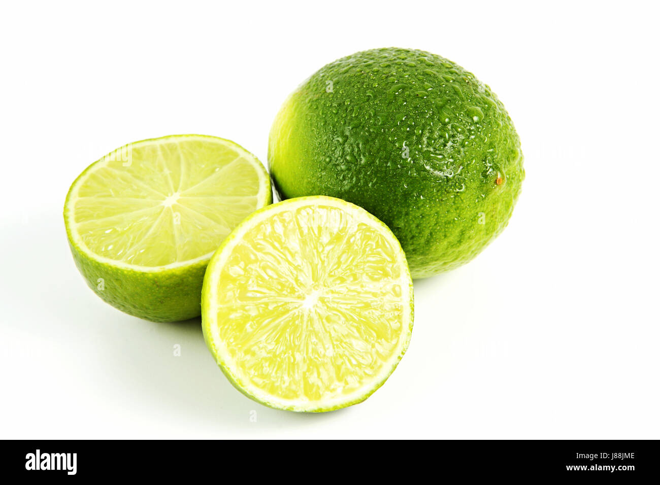optional lime with halves Stock Photo