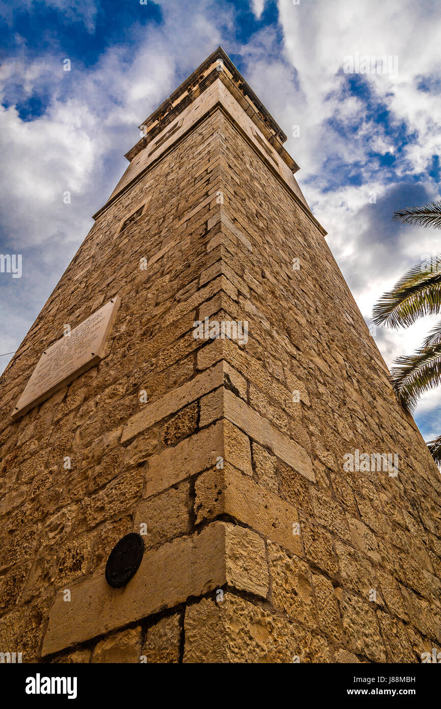 Croatia Dalmatia Trogir ( Trau ) - St Michael Monastery Tower Stock Photo