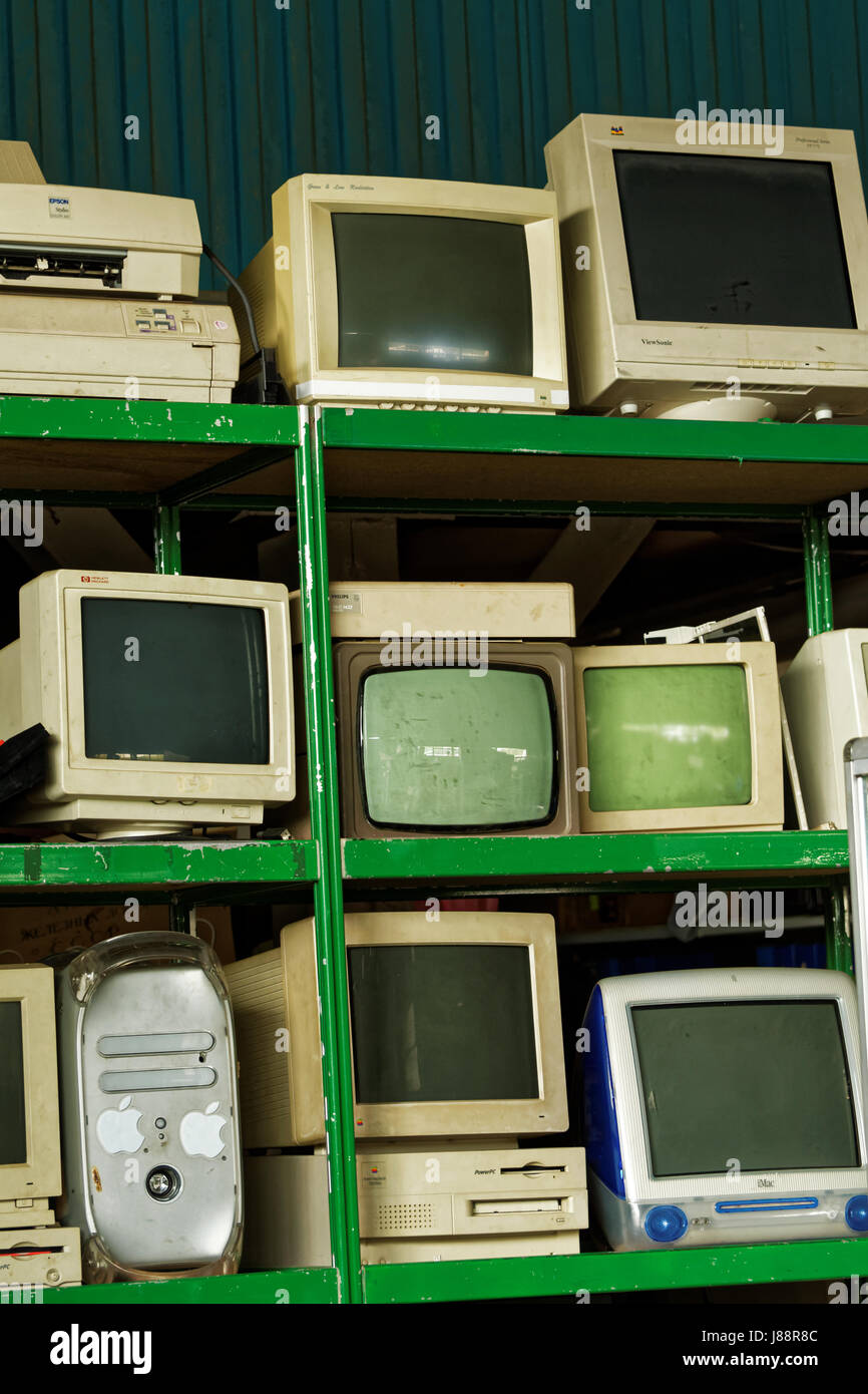 Photo old computer, monitors Stock Photo