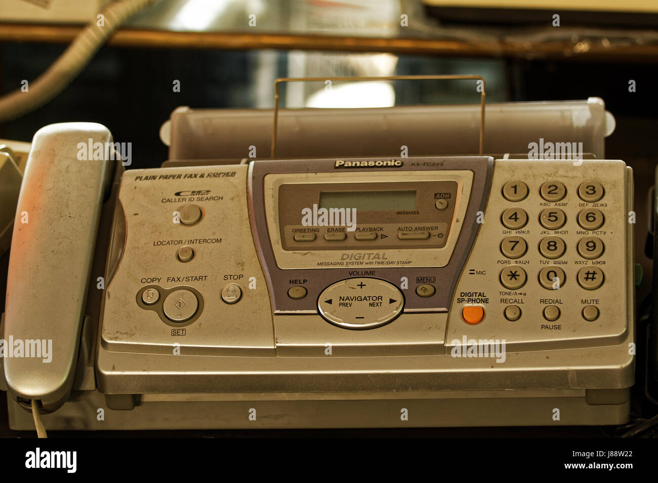 Photo old fax phone Stock Photo
