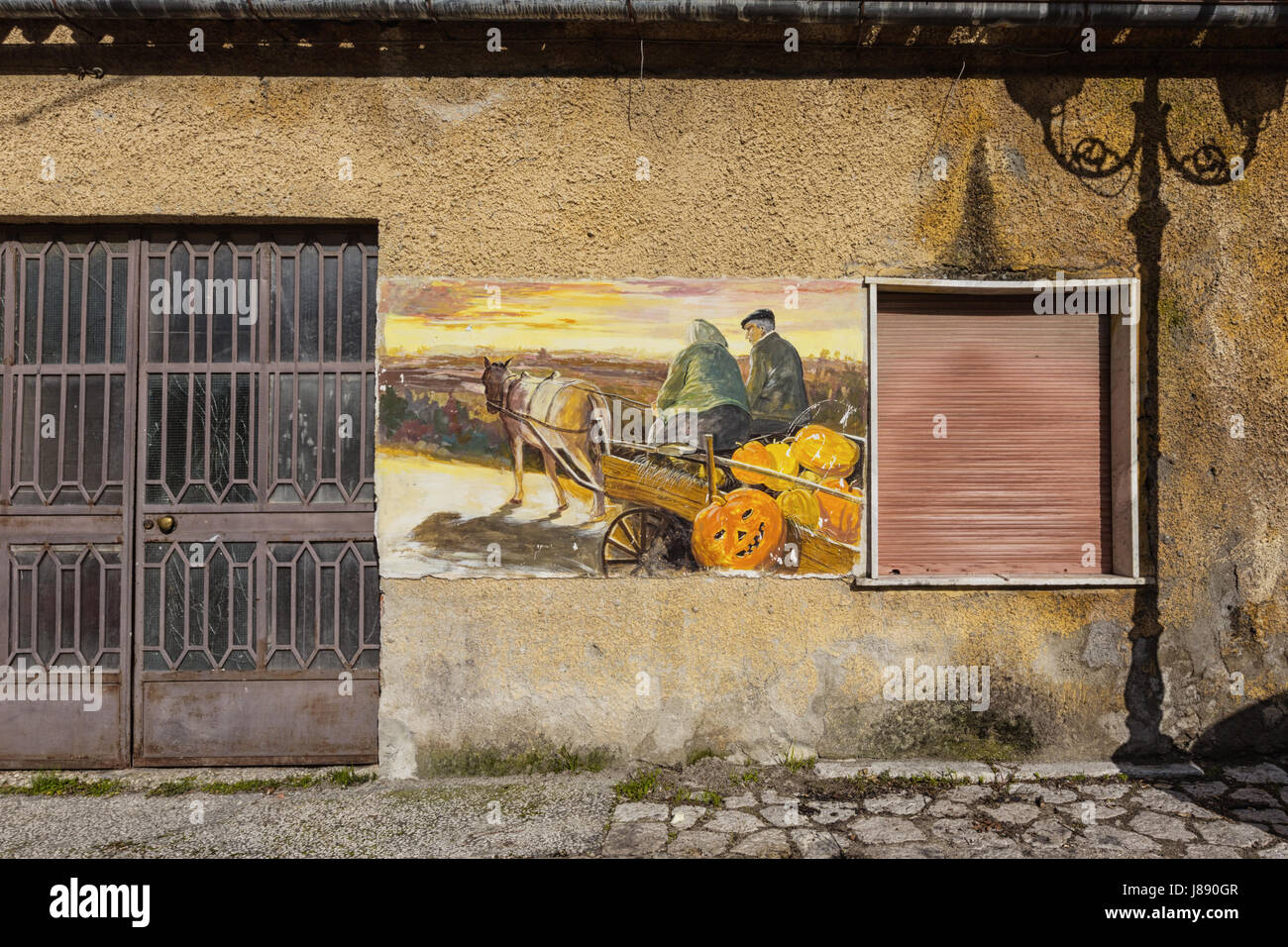 Cervinara (Avellino, Italy) - Murales in the old city centre Stock Photo