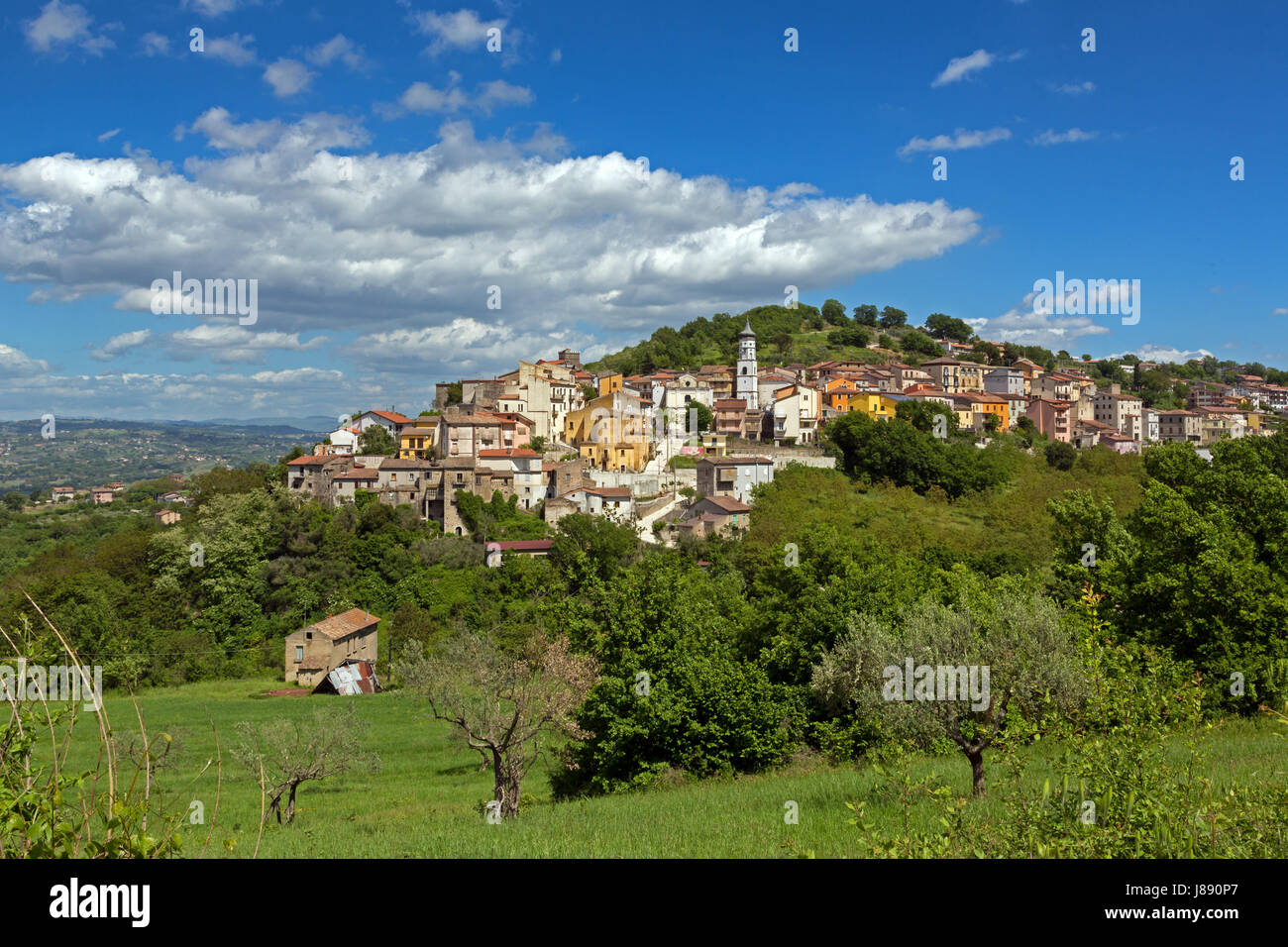 Torre Le Nocelle (Avellino, Italy) - Panoramic view of the old town Stock Photo