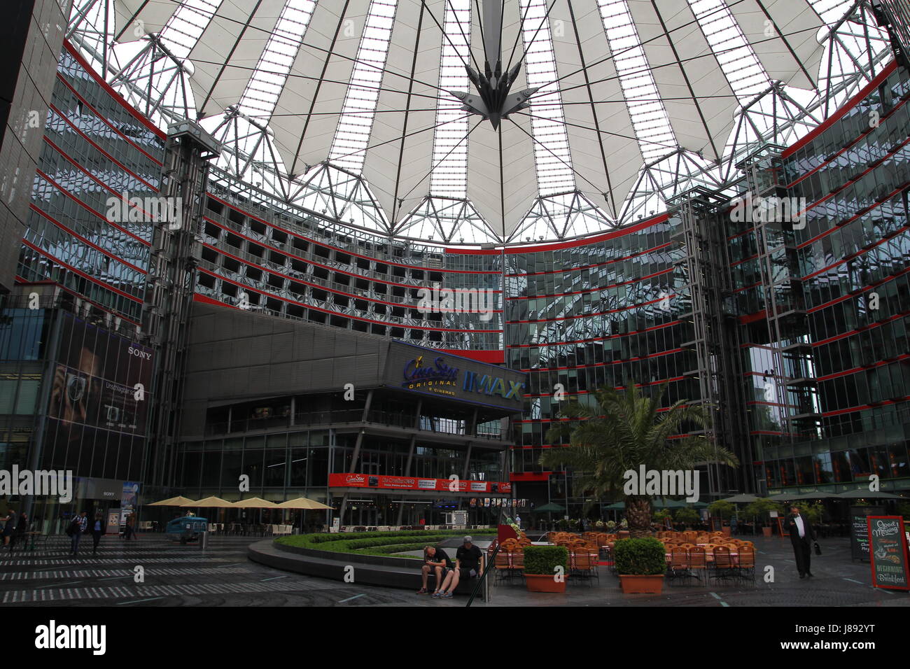 The Sony Center building, a modern complex located at the Potsdamer Platz in Berlin, Germany. It houses Sony's German Stock Photo