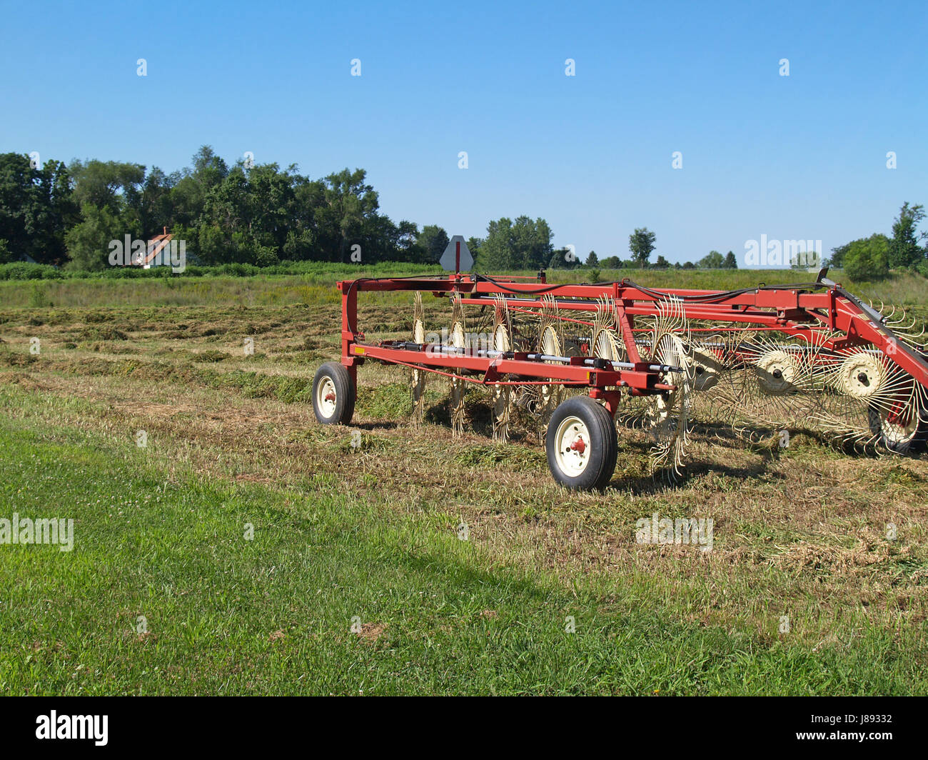 agriculture, farming, field, harvest, farm, hay, equipment, country, rake, Stock Photo