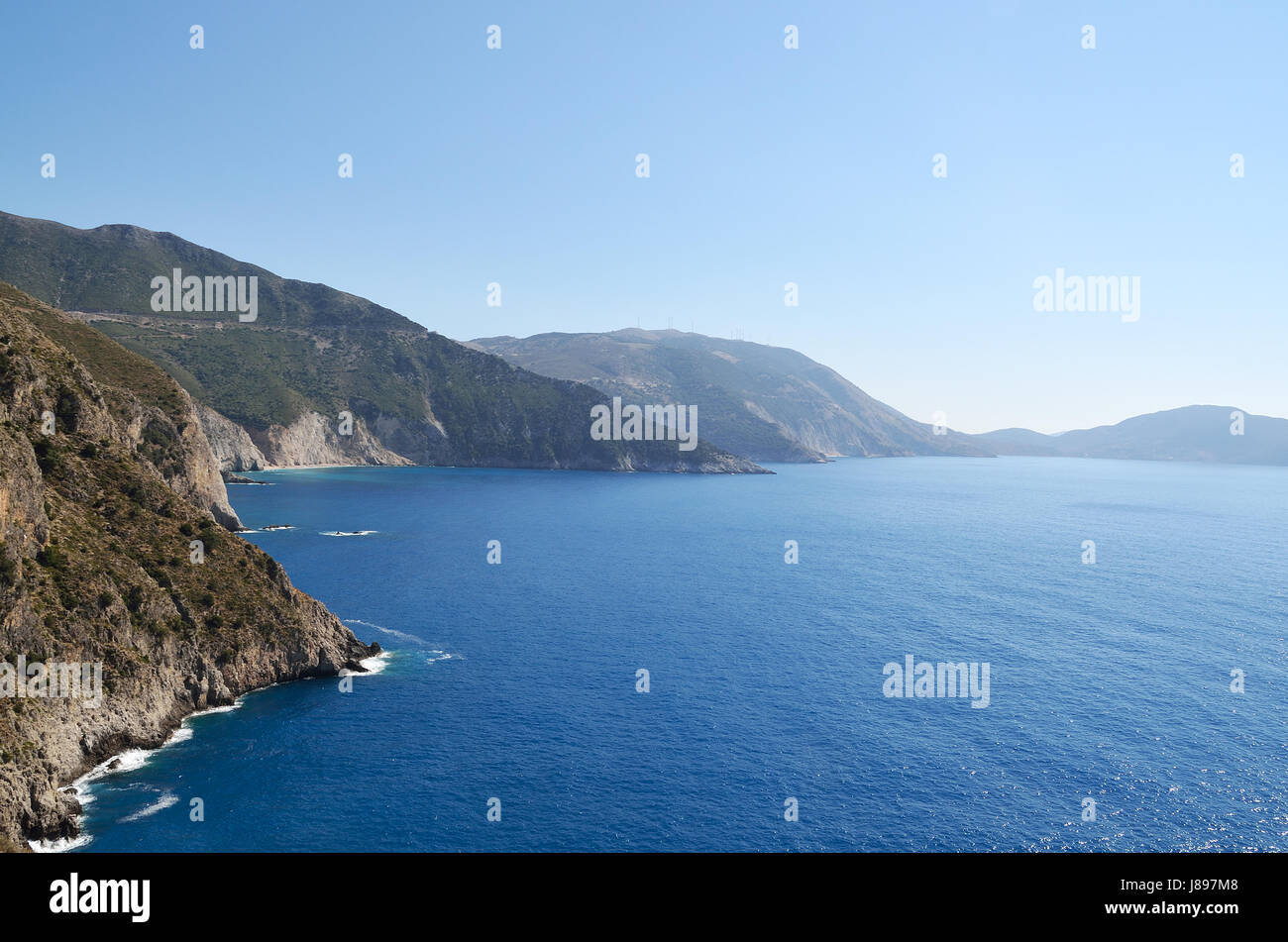 Coastline of Kefalonia in Greece Stock Photo