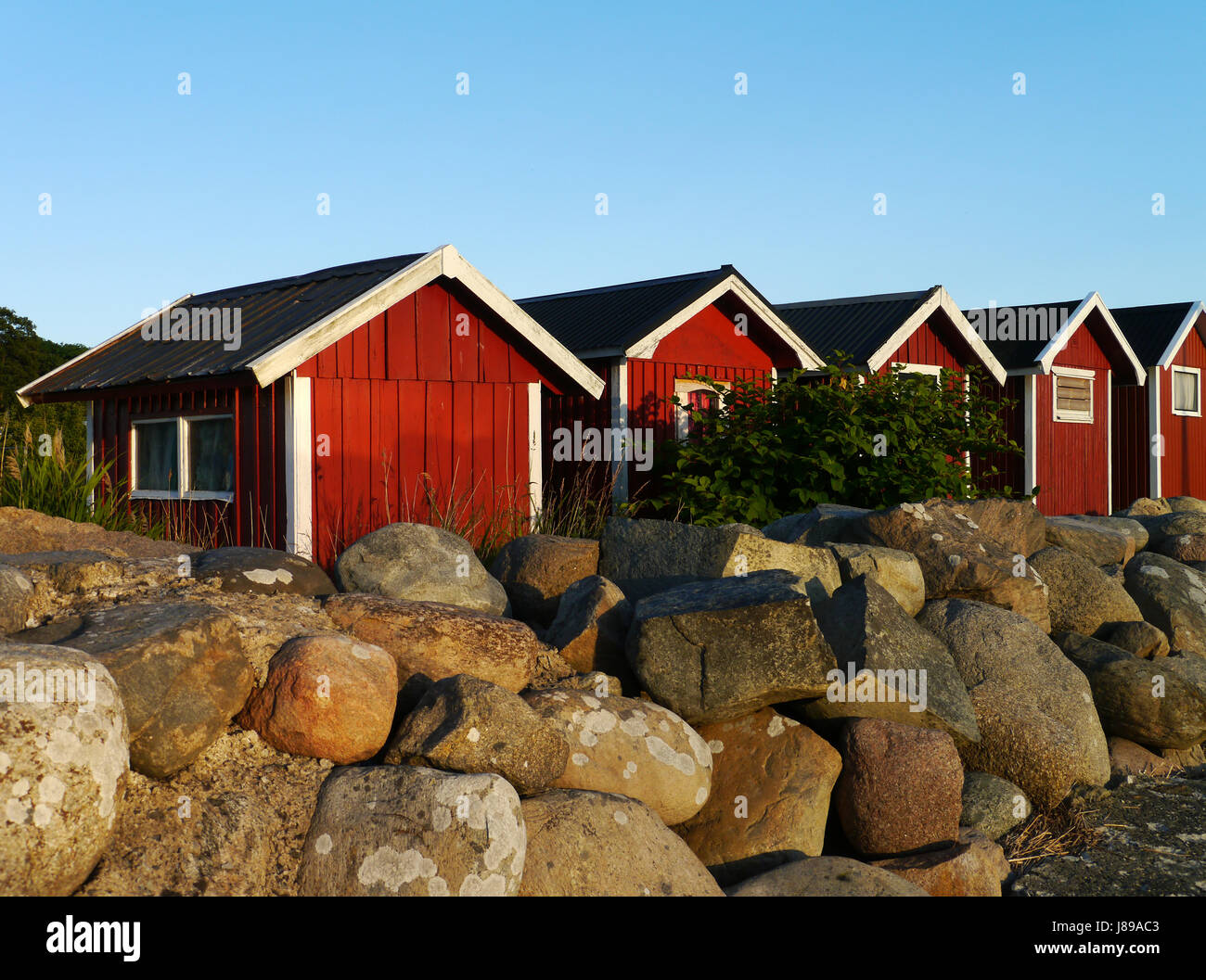 fishermen's cottages in kivik Stock Photo
