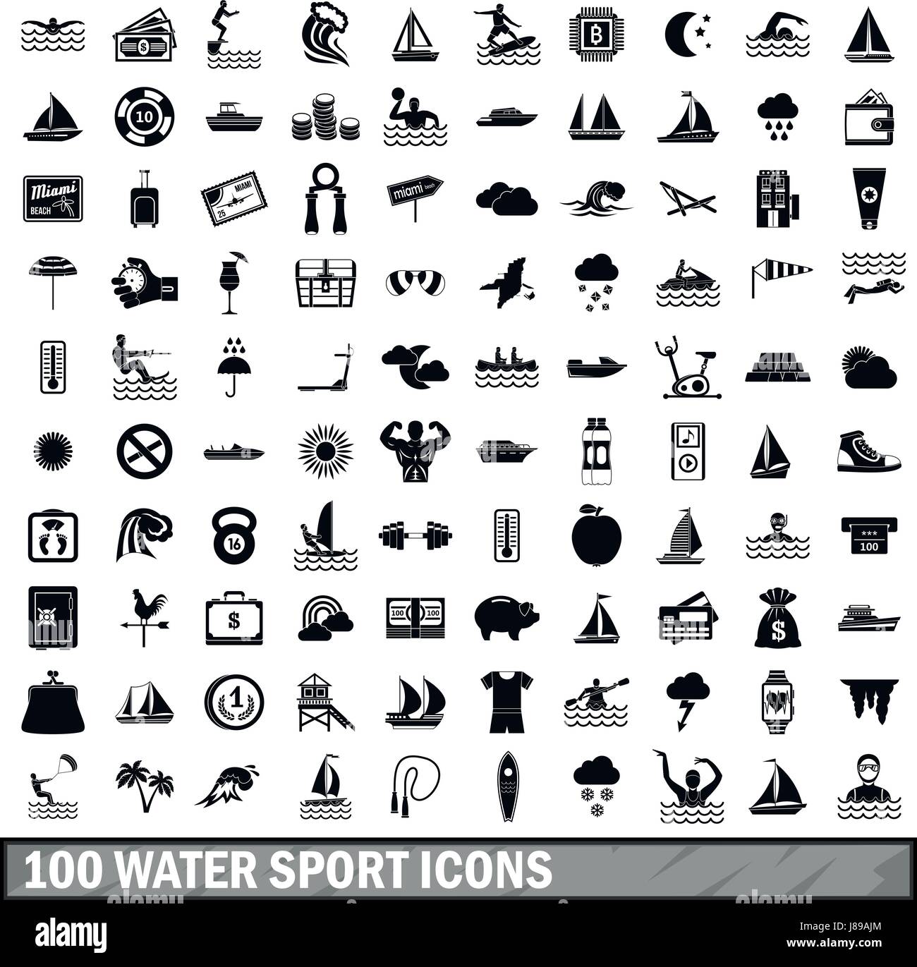 100 water sport icons set, simple style Stock Vector Image & Art - Alamy
