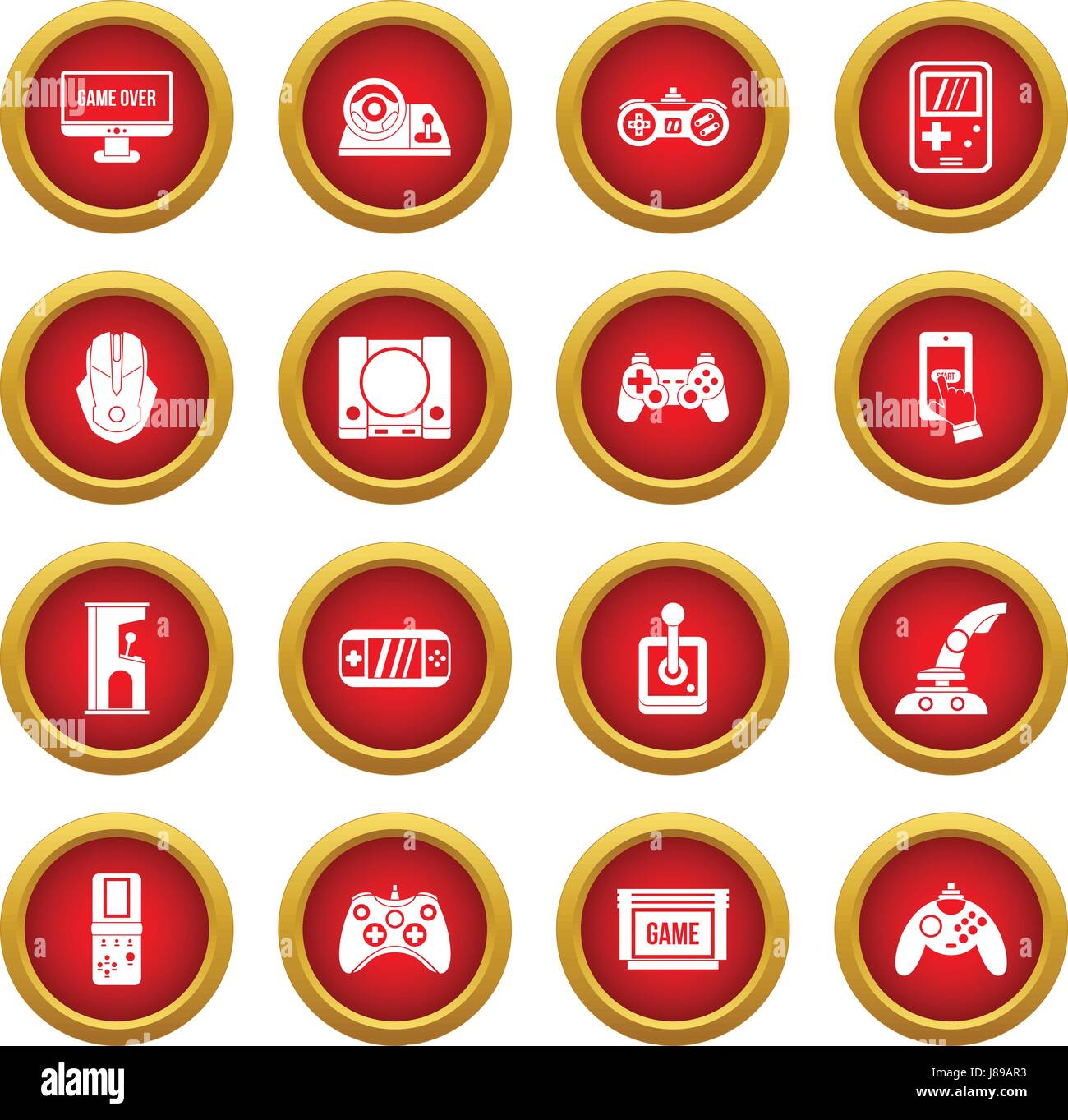 Video game icon red circle set Stock Vector Image & Art - Alamy