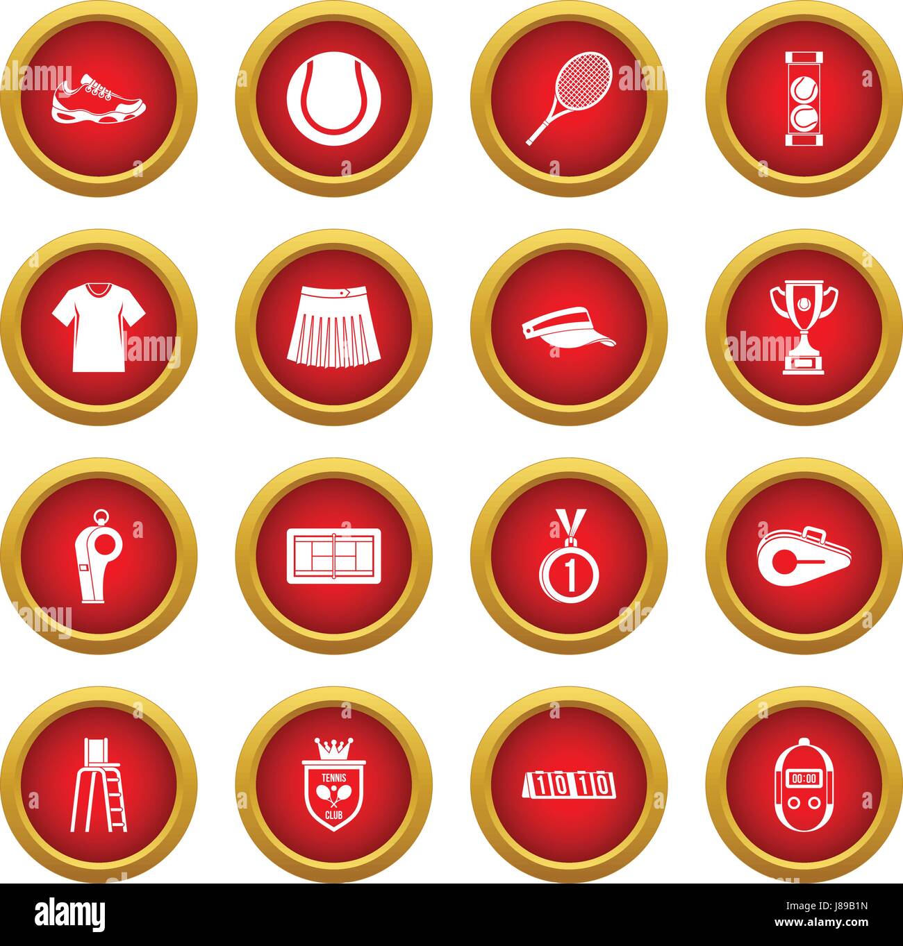 Tennis icon red circle set Stock Vector Image & Art - Alamy