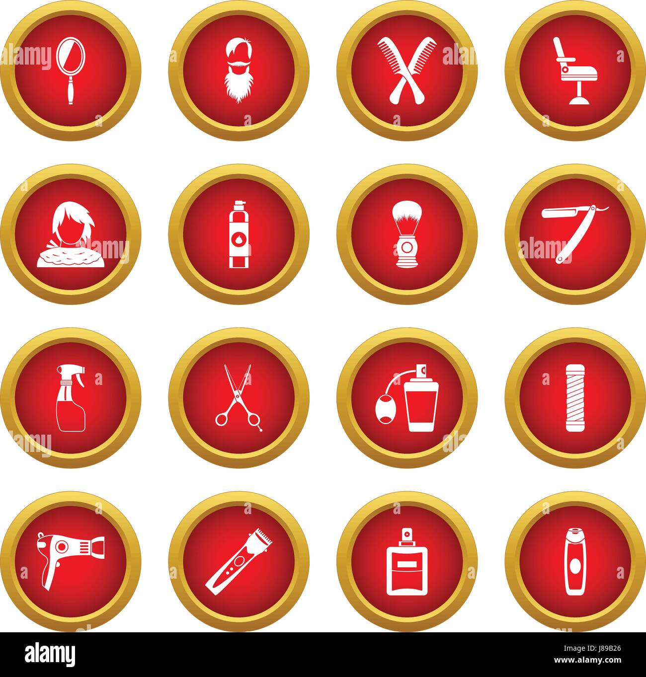 Hairdressing icon red circle set Stock Vector Image & Art Alamy