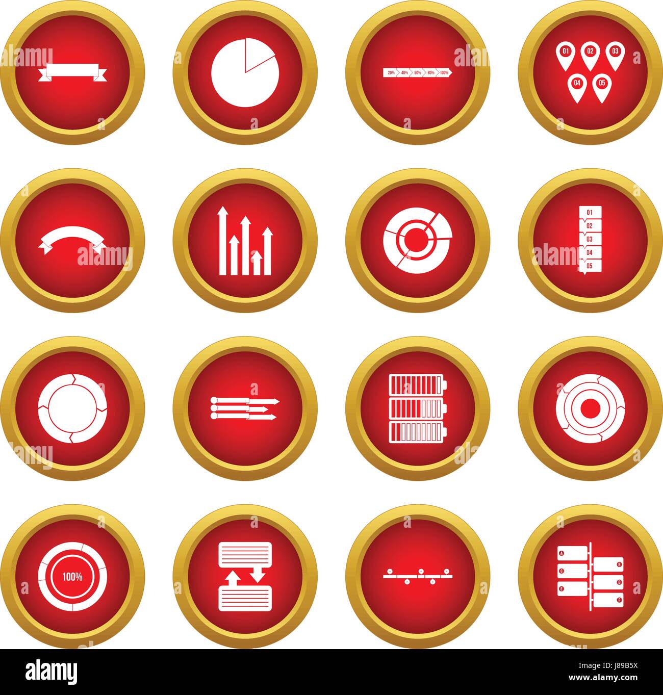 Infographic design parts icon red circle set Stock Vector Image & Art ...