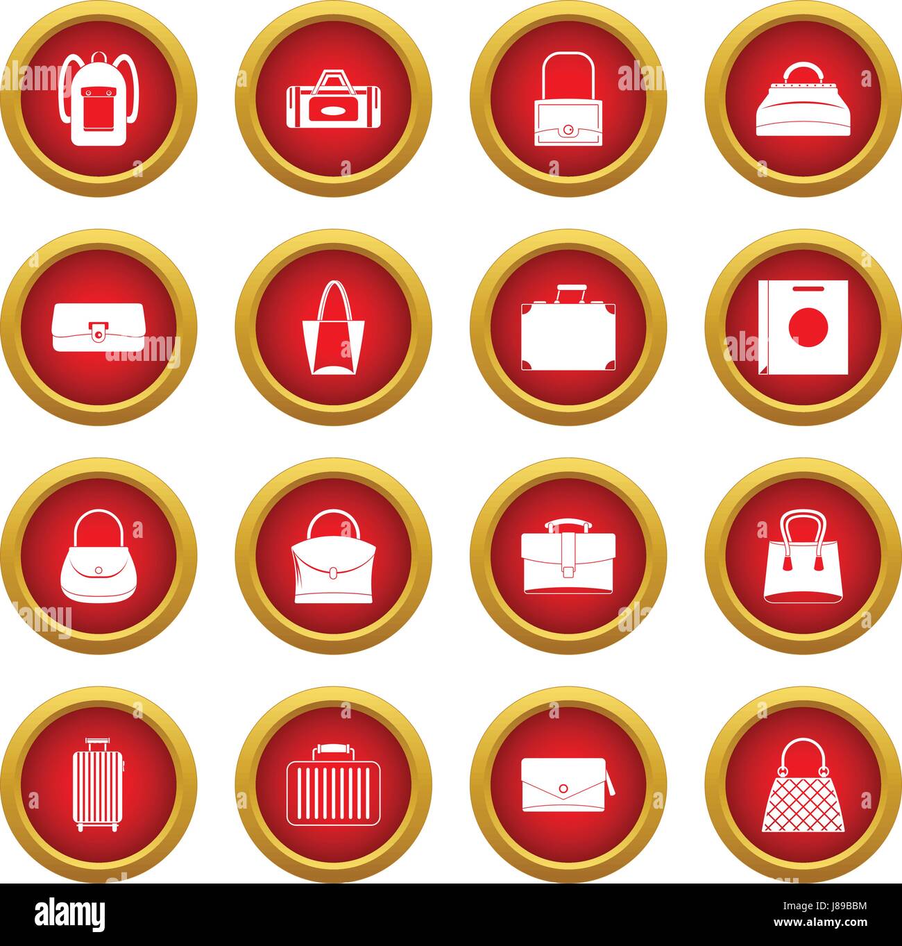 Bag baggage suitcase icon red circle set Stock Vector Image & Art - Alamy