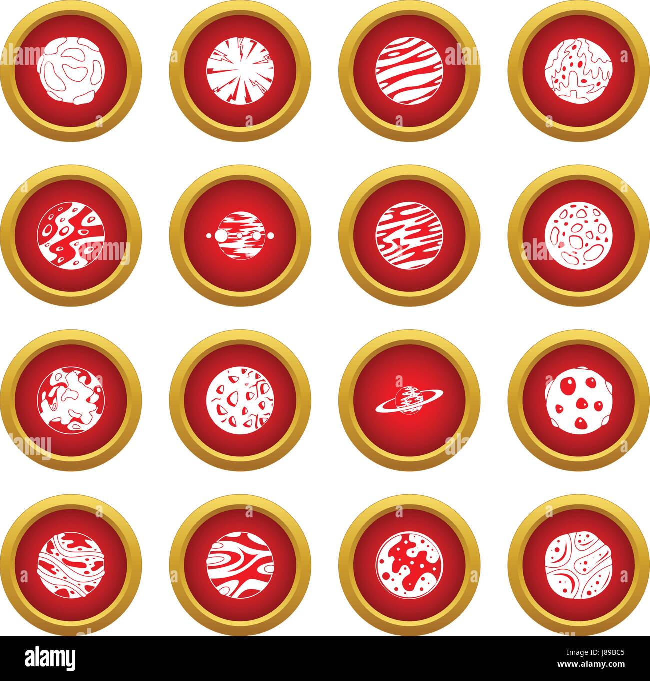 Fantastic planets icon red circle set Stock Vector Image & Art - Alamy