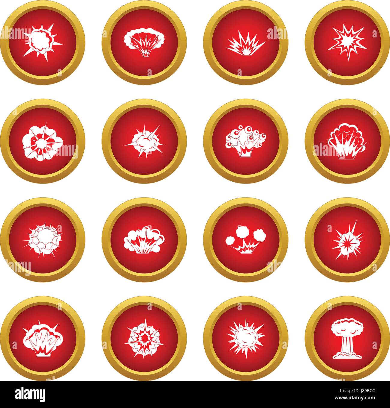 Explosion icon red circle set Stock Vector Image & Art - Alamy