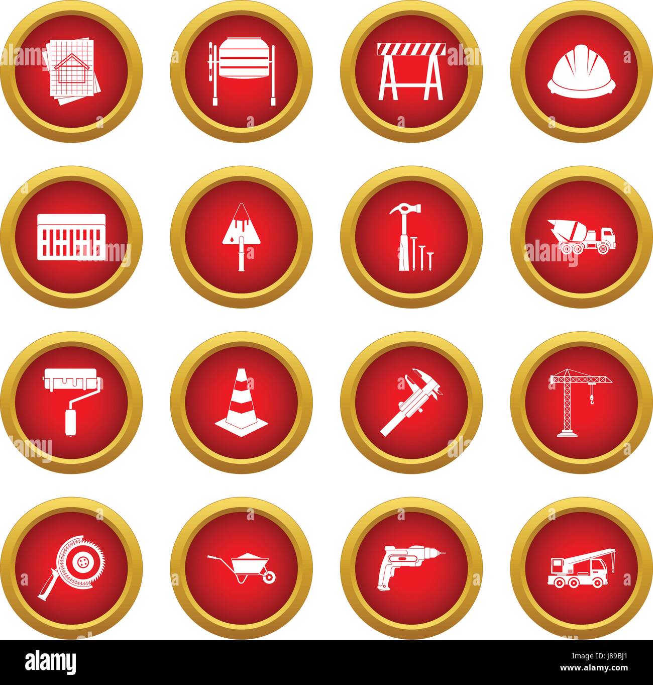 Architecture icon red circle set Stock Vector Image & Art - Alamy