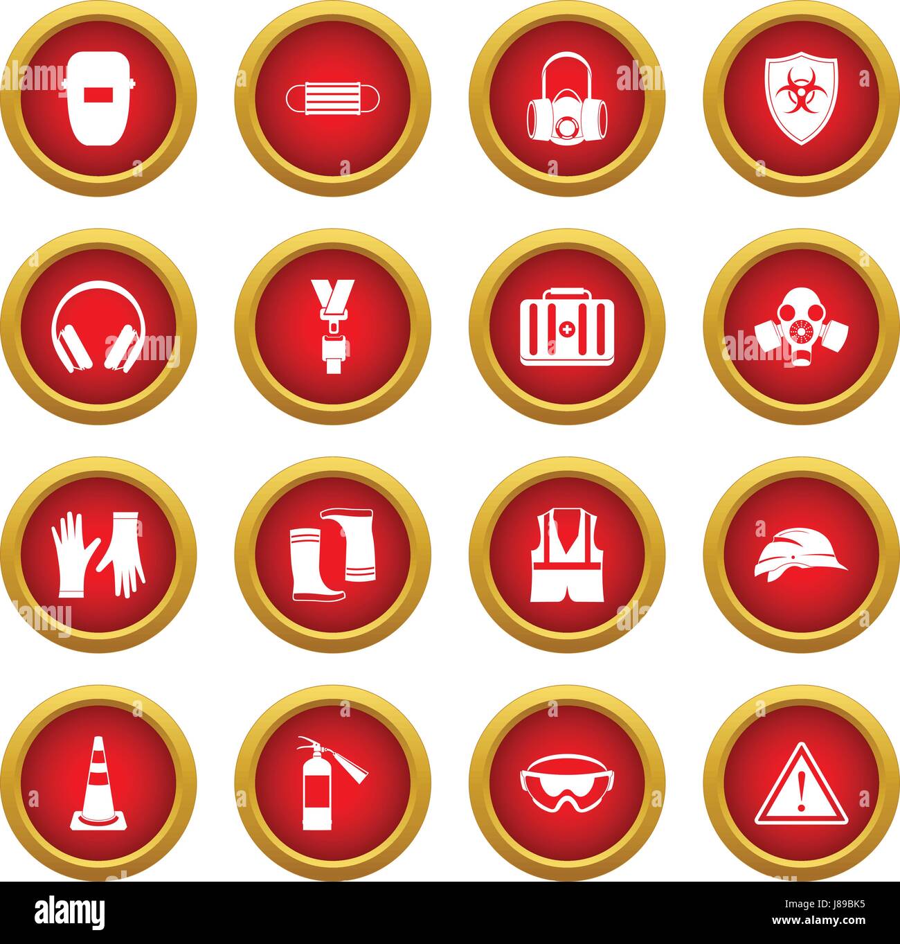 Safety icon red circle set Stock Vector Image & Art Alamy