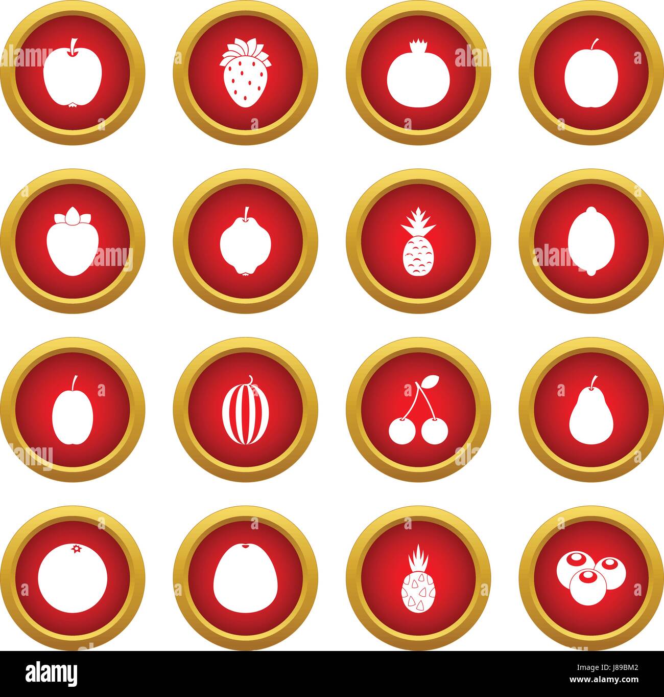 Fruit icon red circle set Stock Vector Image & Art - Alamy