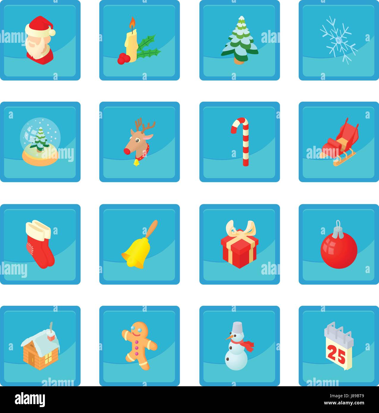 Christmas icon blue app Stock Vector