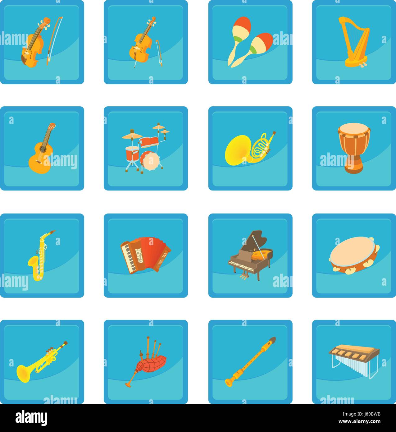 Musical instruments icon blue app Stock Vector Image & Art - Alamy