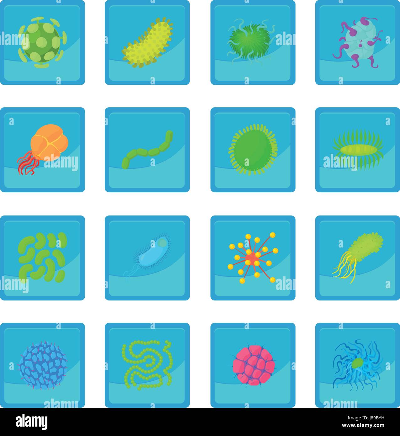 Virus bacteria forms icon blue app Stock Vector Image & Art - Alamy