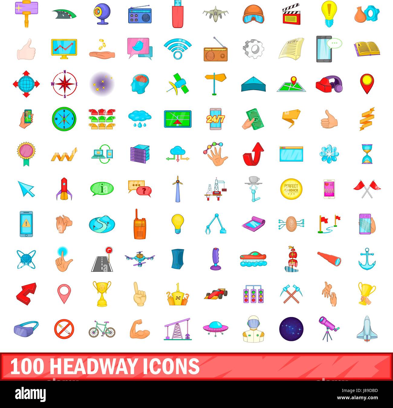 100 headway icons set, cartoon style Stock Vector Image & Art - Alamy