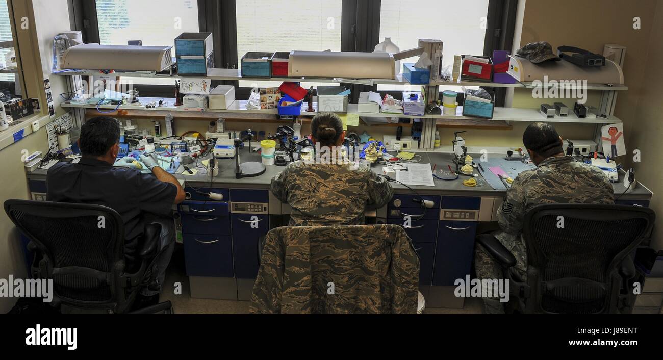 Dental laboratory technicians with the 1st Special Operations Dental