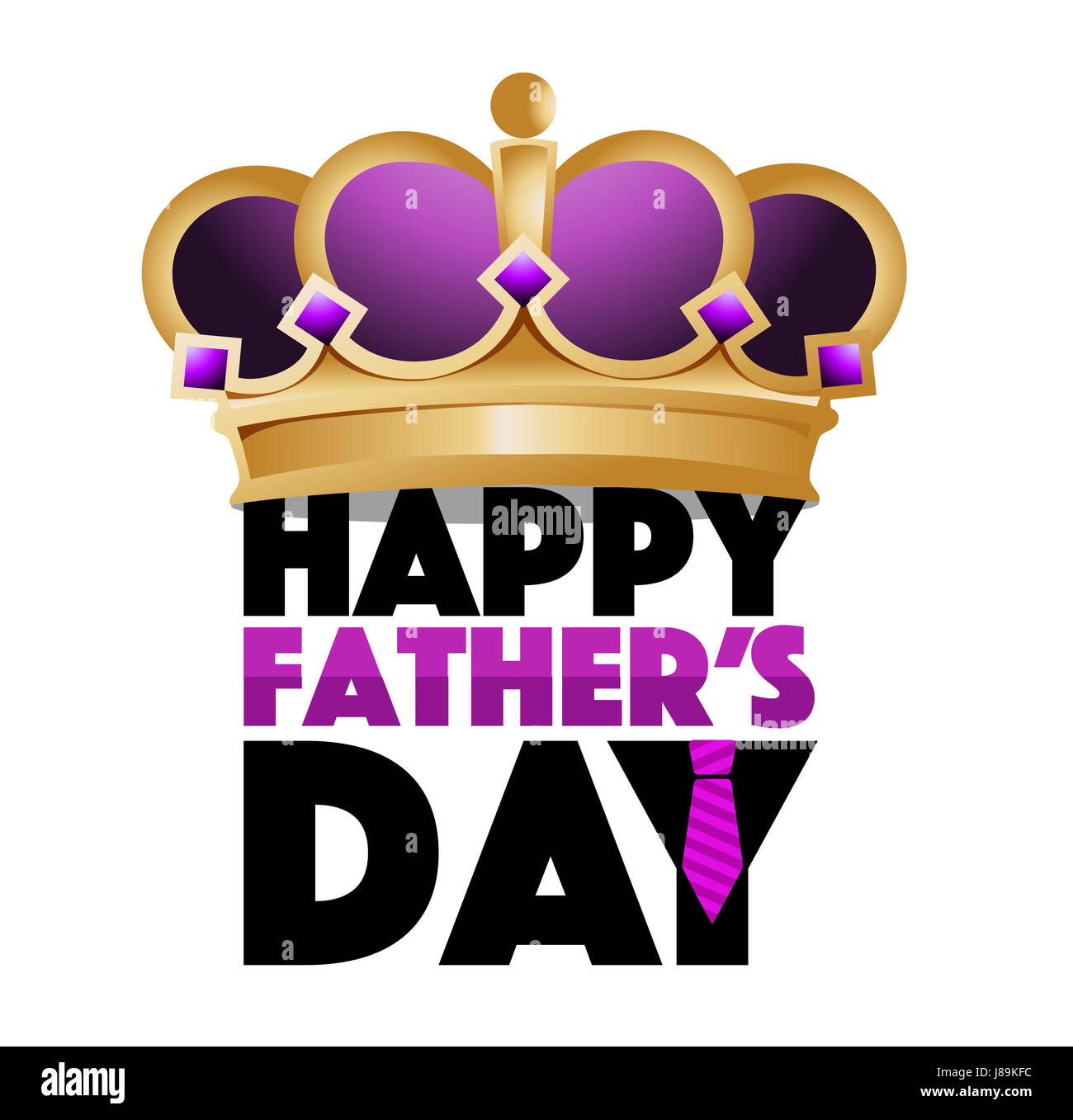 happy fathers day king crown sign isolated over a white background ...