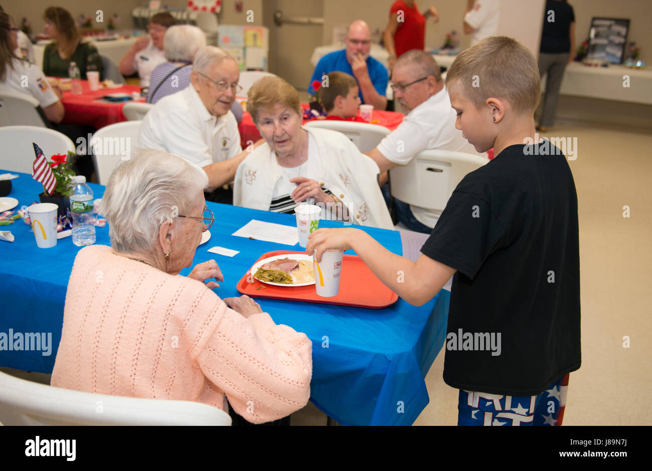 Newfane Elementary and Middle Schoolers host a military luncheon for