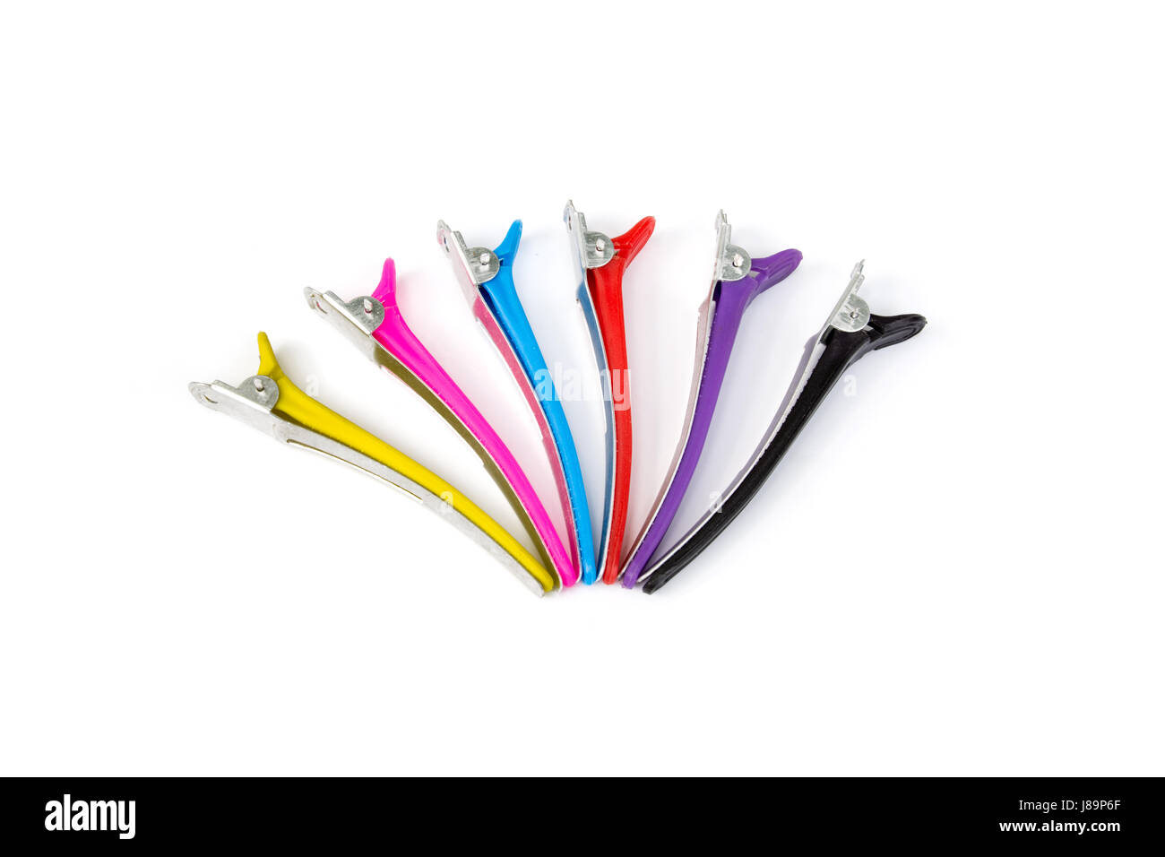 Colorful of hair clips isolated on white background Stock Photo - Alamy