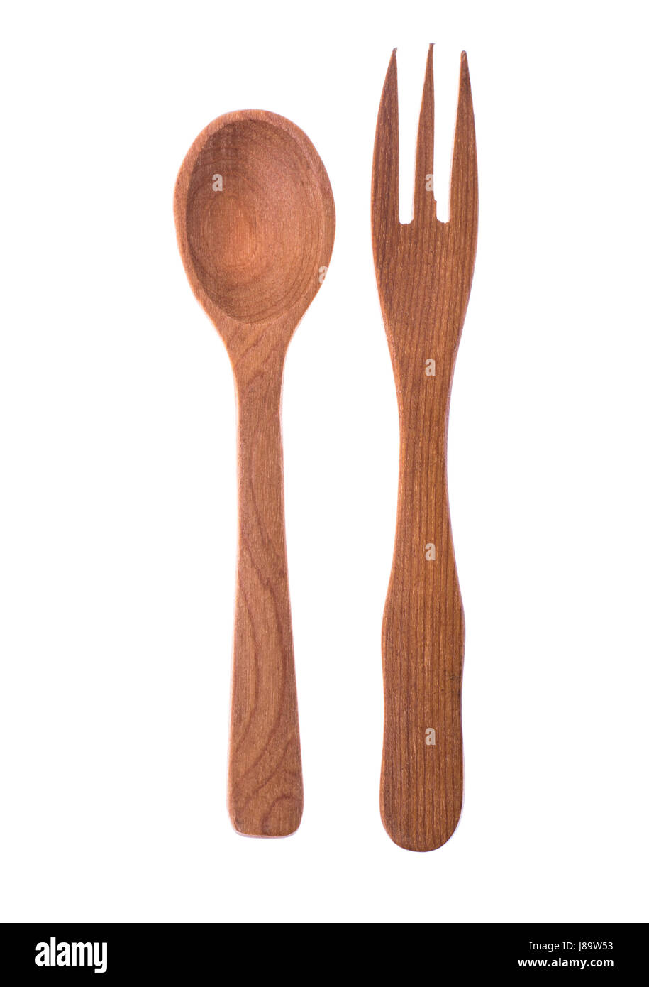 Wooden dessert fork and spoon Stock Photo Alamy