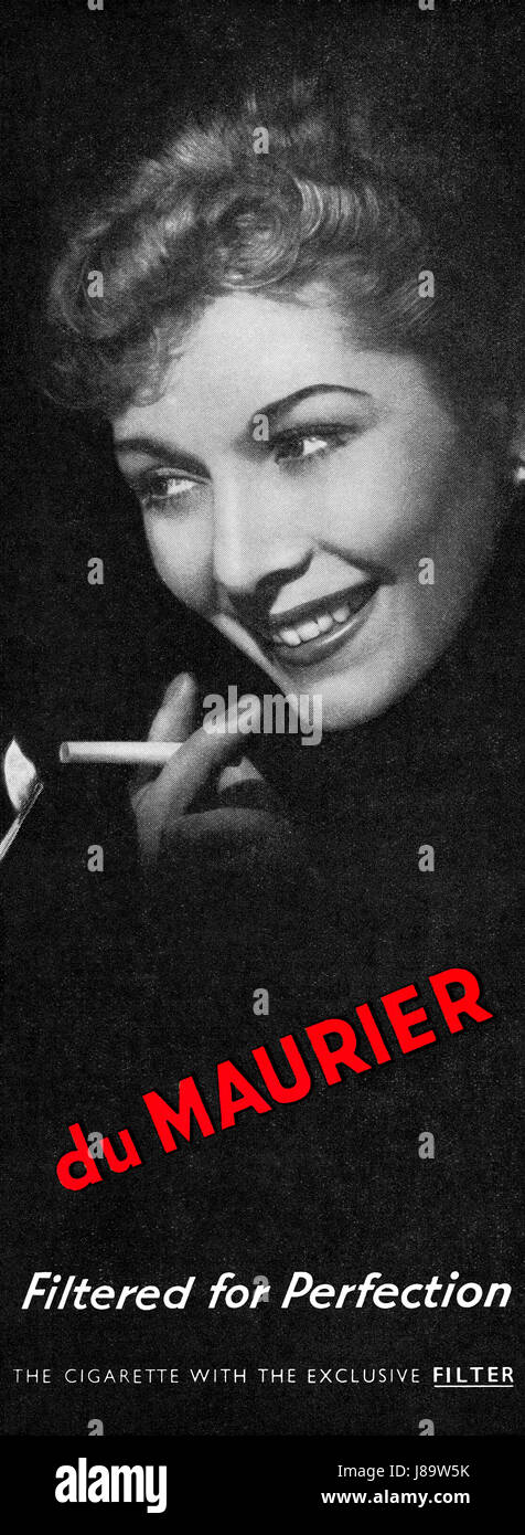 1950 British advertisement for du Maurier cigarettes. Stock Photo