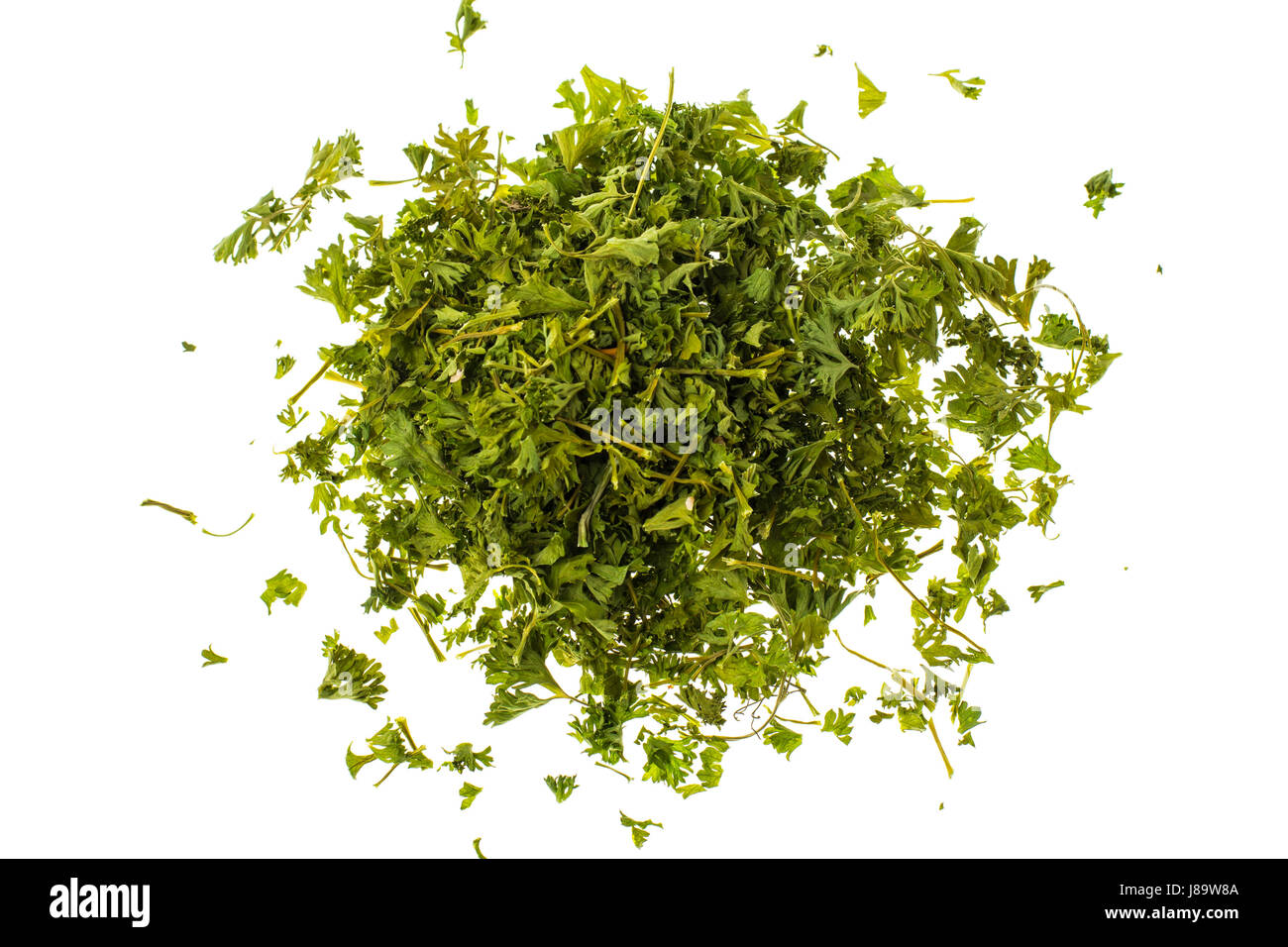 Dried parsley on white background Stock Photo Alamy