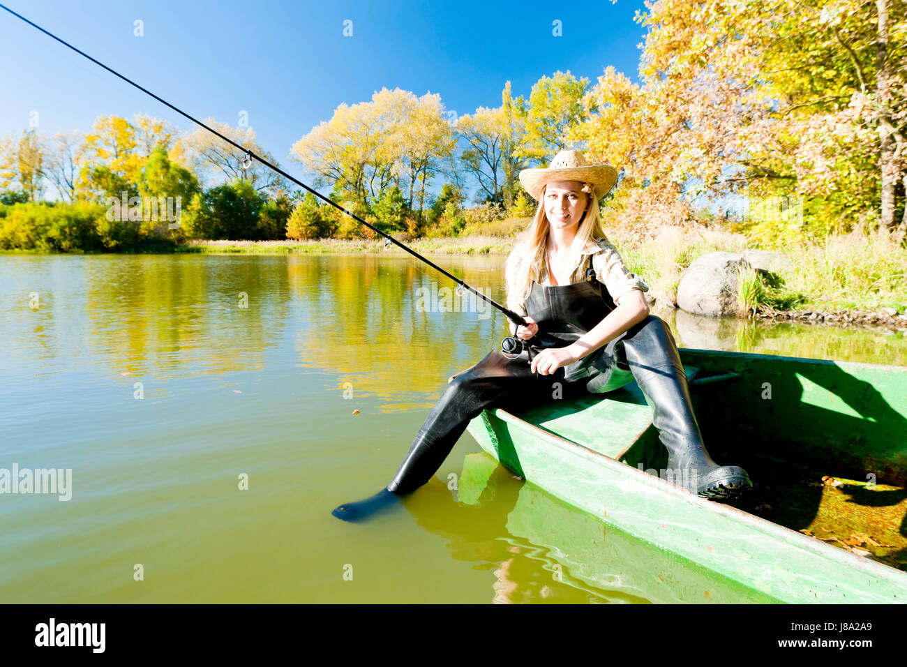 woman, fishing, woman, humans, human beings, people, folk, persons, human  Stock Photo - Alamy
