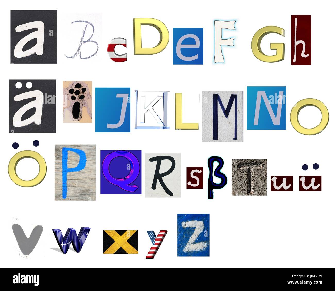 Buchstaben a z Cut Out Stock Images & Pictures - Alamy
