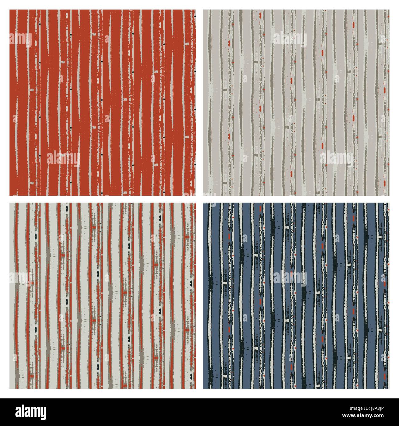 Abstract Linen Seamless Pattern In Four Color Variations Stock Vector